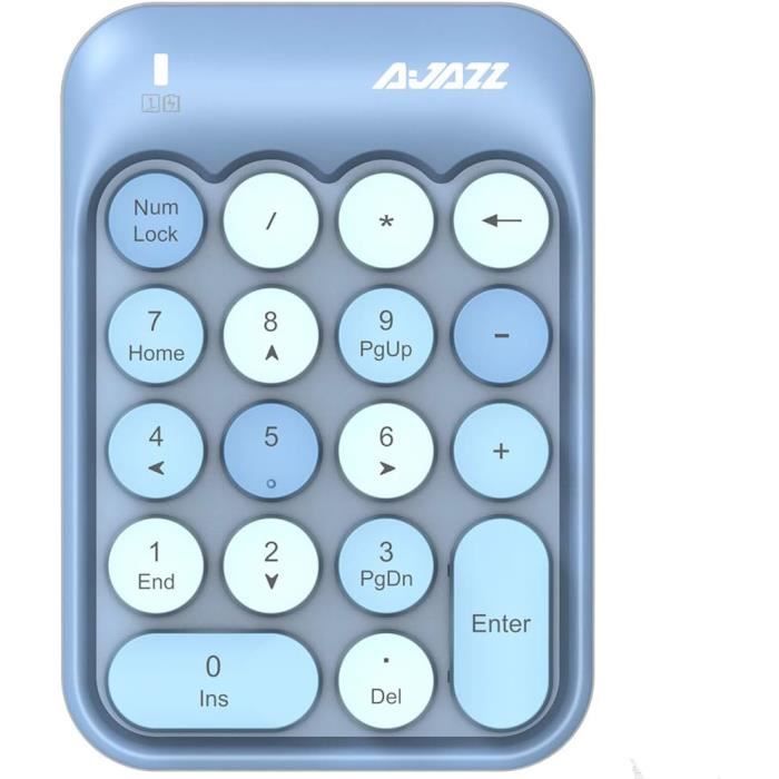Pavé Numérique Sans Fil 2,4 GHz - 18 Touches Rondes, Design Rétro Couleur Thé Au Lait | Pour Comptabilité, Excel - 11