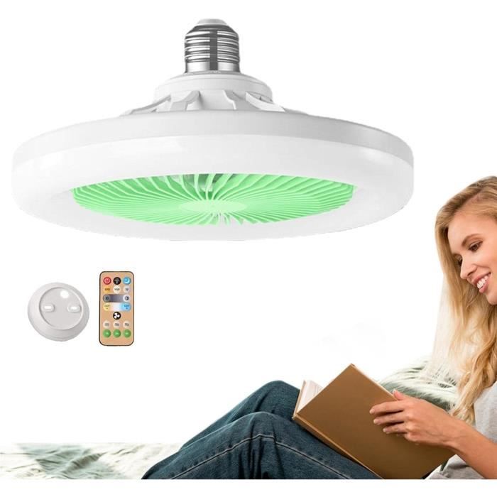Ventilateur Plafonnier LED YKSJDFH 20" - 3 Vitesses, 3 Tons De Lumière, Télécommande