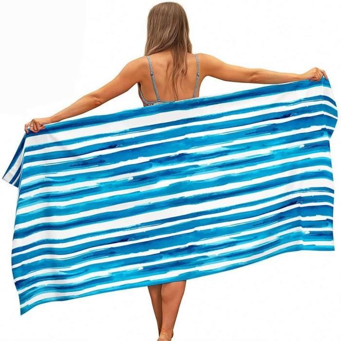 Serviette de plage Microfibre - 100x180 cm - Séchage rapide - Environ 450g - Motif cocotier - Maison