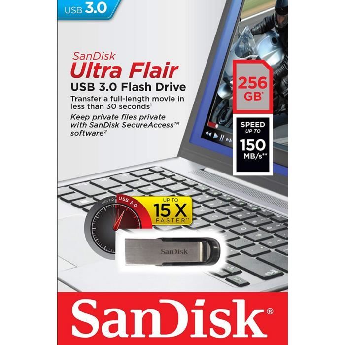 Clé USB 3.0 SanDisk Ultra Flair allant jusqu'à 150 Mo/ - vue 3