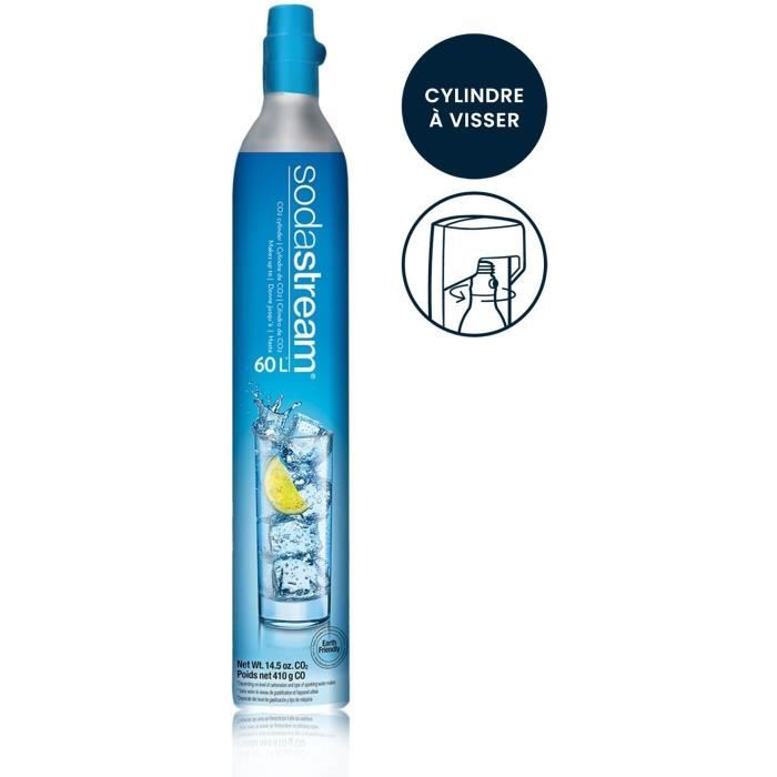 Recharge de gaz supplémentaire 60L originale à visser - SodaStream - Consignée - Bleu - Machine à so