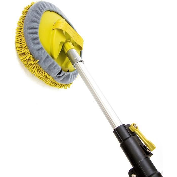 Ensemble Plumeau Balai Telescopique Haut De Gamme-Lavable, Pliable, Manche Télescopique, 6