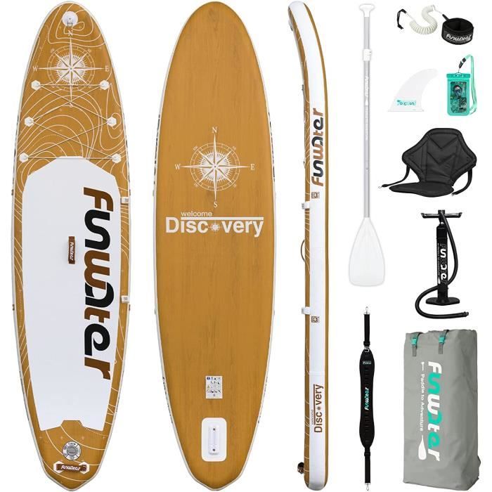 Physionics® Stand Up Paddle Board - 305x76x12 cm, Gonflable, avec Siège