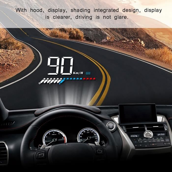 Compteur vitesse voiture Affichage Tête Haute HUD GPS - Cdiscount Auto