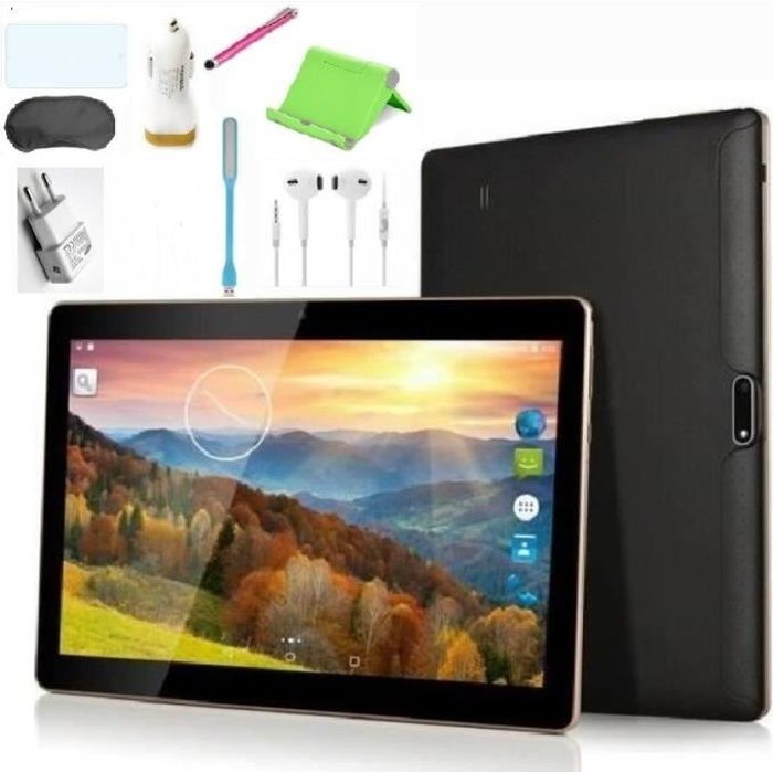 TEENO 4G - Tablette Tactile 10.1'' - 2Go RAM - 16Go ROM - Double SIM - Double caméras + 8 Accessoires