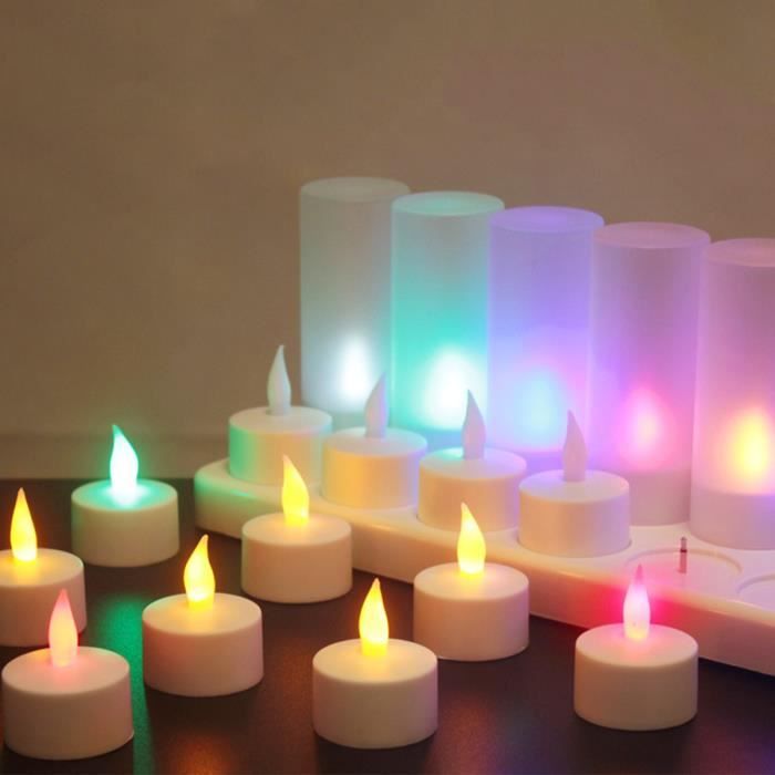 12PCS Bougies LED Electrique Pour Anniversaire Mariage Multi-Couleur PRISE  UK - Cdiscount Maison