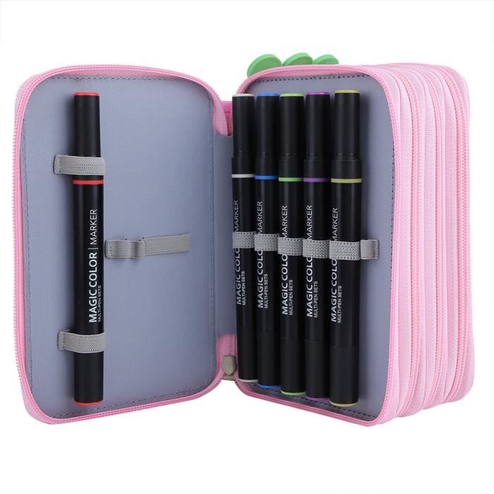 Porte-Crayon à 72 Emplacements Avec éTui à Crayons à Fermeture éClair Pour Stylos Ou Marqueurs