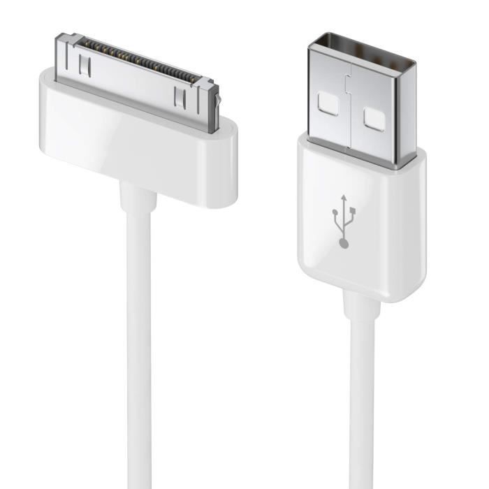 Chargeur pour iPhone 4 / iPhone 4s Cable USB Data Synchro Blanc 1m