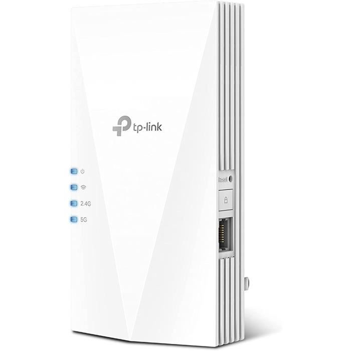 Répéteur WiFi 6 Puissant AX3000 Mbps - TP-Link RE700X - Amplificateur WiFi Couvre jusqu'à 150 m² - 1 Port Ethernet Gigabit