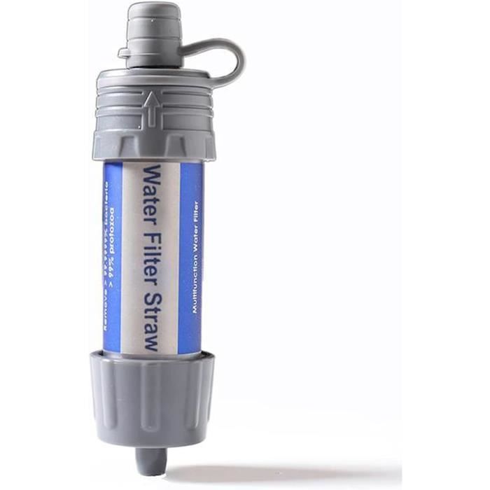 Paille Filtre à Eau Personnelle - 1500 Litres - Survie, Randonnée - Bleue