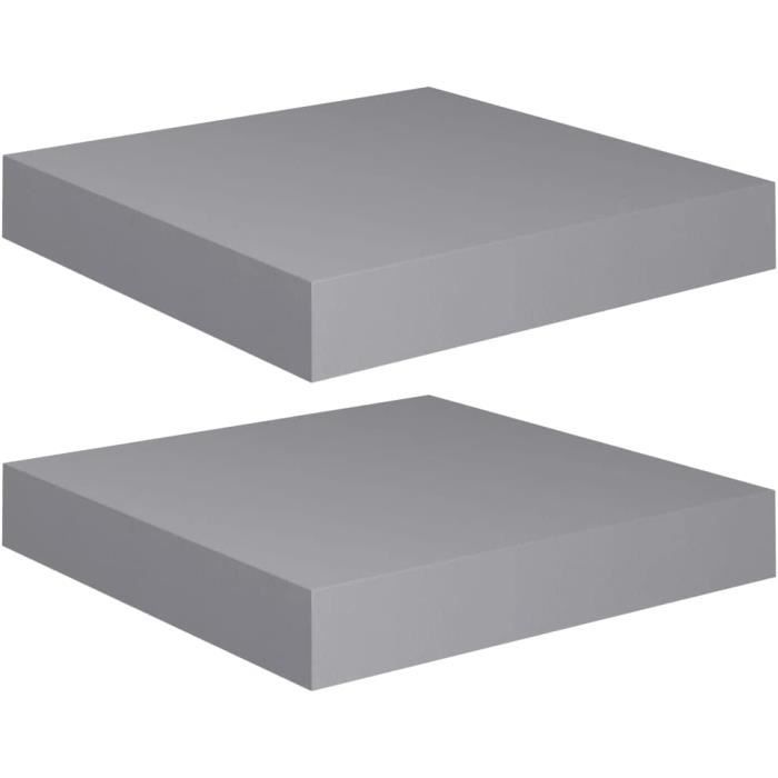 Étagères à Rebord Pour Cadre Photo 2 Pcs Noir 80x9x3 Cm MDF - Étagères Murales - Étagères Déco