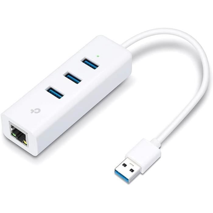 TP-Link UE330 Adaptateur USB 3.0 Ethernet Gigabit & HUB USB 3.0 avec 3 ports USB