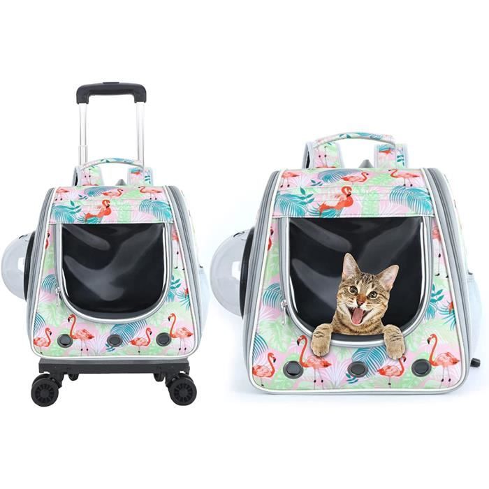 Sac à Dos à Roulettes Pour Chien Et Chat - Chariot De Transport Gris, Neuf, Dimensions Compactes