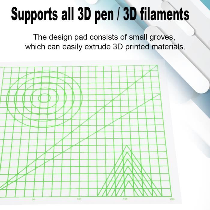 Modèles Formes Géométriques Tapis Pour Stylo 3D T&F - Modèles De Base Inclus - Outil Dessin 3D Silicone Penna 3d