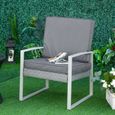 Coussins de fauteuil de jardin zippés déhoussables - galettes de chaise de jardin - épais rembourrage 7 cm - polyester haute densité-1