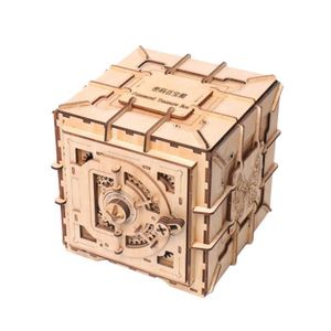 JOUET À BASCULE Mécanique 3D Puzzle en bois Coffre-fort Tirelires 
