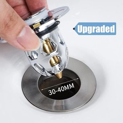 Lot De 2 Bondes De Vidange Pop-Up Universelles 34-40mm Avec Filtre Cheveux - Acier Inox