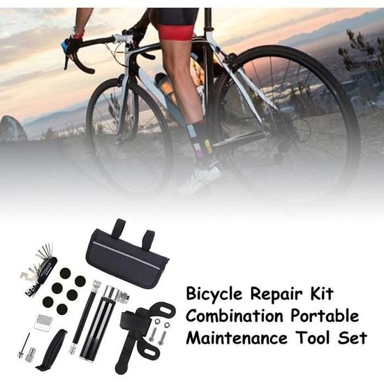 Kit D'outils De Réparation De Pneus De Pompe à Vélo Multifonctionnel avec  Sac De Rangement 16-en-1 Adapté à la Réparation De V[284] - Cdiscount Sport