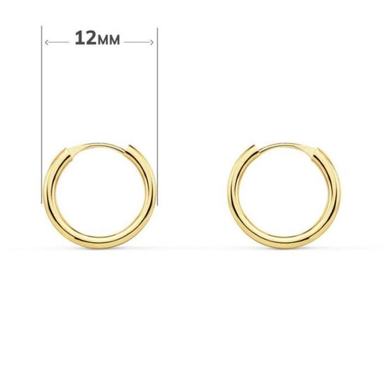 Boucles D'oreilles Créoles Or 750/1000 (18 Carats) - Ornées De Boules Limées, Poids 2,46g, Occasion