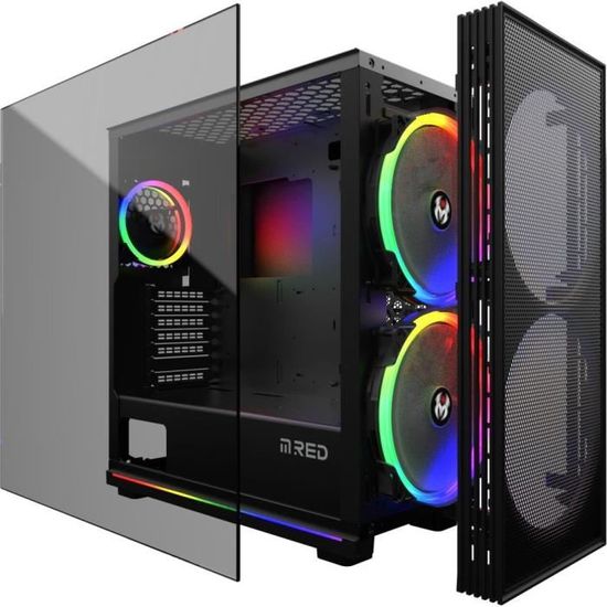 MRED - Boîtier PC Gamer ATX - Blanc RGB White Destroyer Strip-G - Cdiscount  Informatique