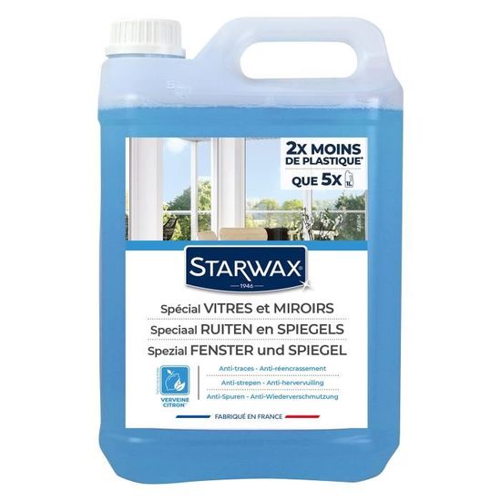 Lot de 2 nettoyants spécial vitres anti-traces à l'alcool Starwax