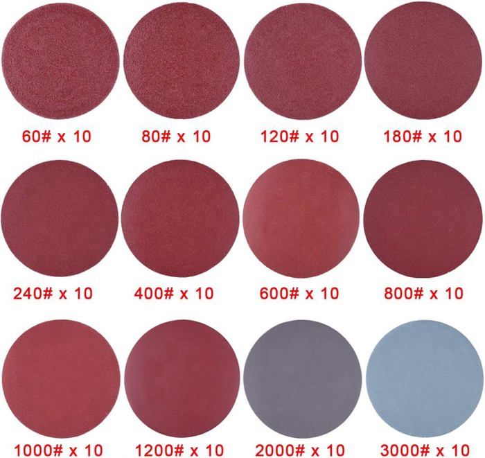 35 Pièces 125mm Disques de Ponçage Papier Abrasifs 320/400/800/1000