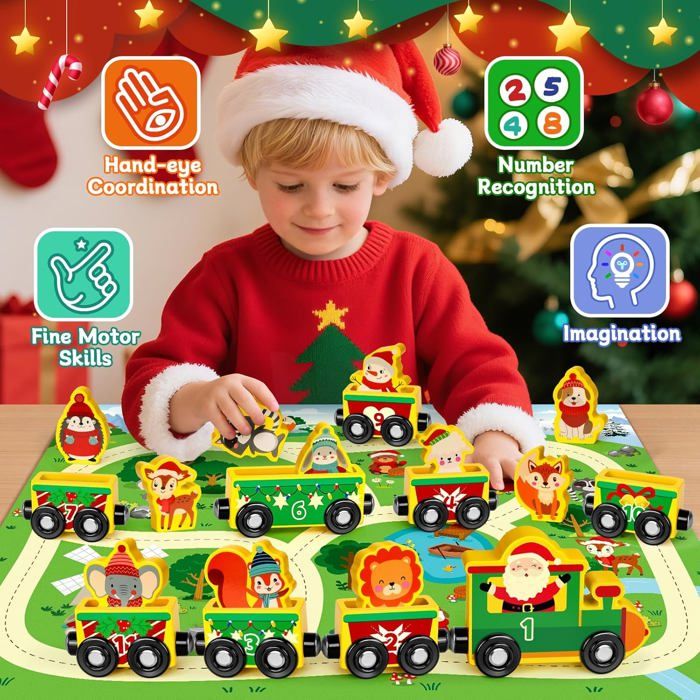 kinder Mix Calendrier de l'Avent 3D Train - Calendrier de l'Avent avec de délicieuses