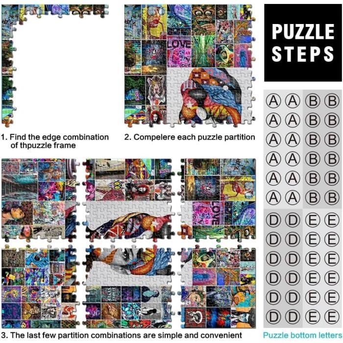 Pour Adultes Puzzles Graffiti Art Puzzles 1000 Pièces Puzzles En Bois Convient Aux Adultes Et