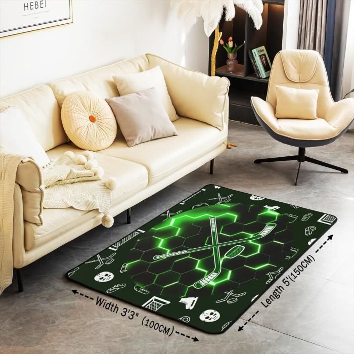 Tapis De Jeu Néon 3D 160x200 Cm - Motifs Graffiti, Antidérapant, Facile à Nettoyer - 10