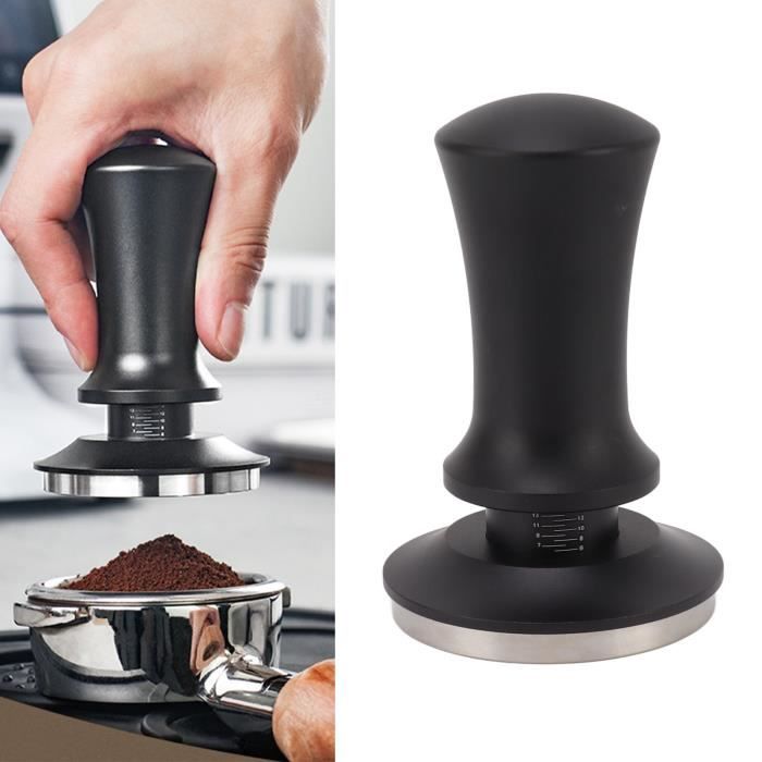 Tamper à Café 54 Mm Auto-Nivelant HOLIHOKY - Pression Constante 13,6 Kg Ressort Double, Manche Noyer, Pour Sage / Barista Pro