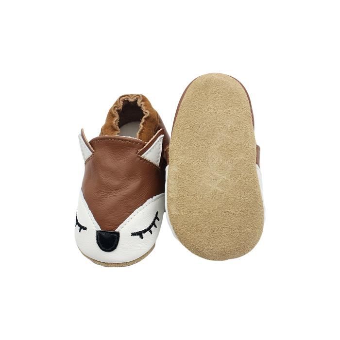 Chaussons Cuir Souple Bébé Chaussures premiers pas bébé garçon fille -  Blanc - INSFITY - Mixte Blanc - Cdiscount Chaussures