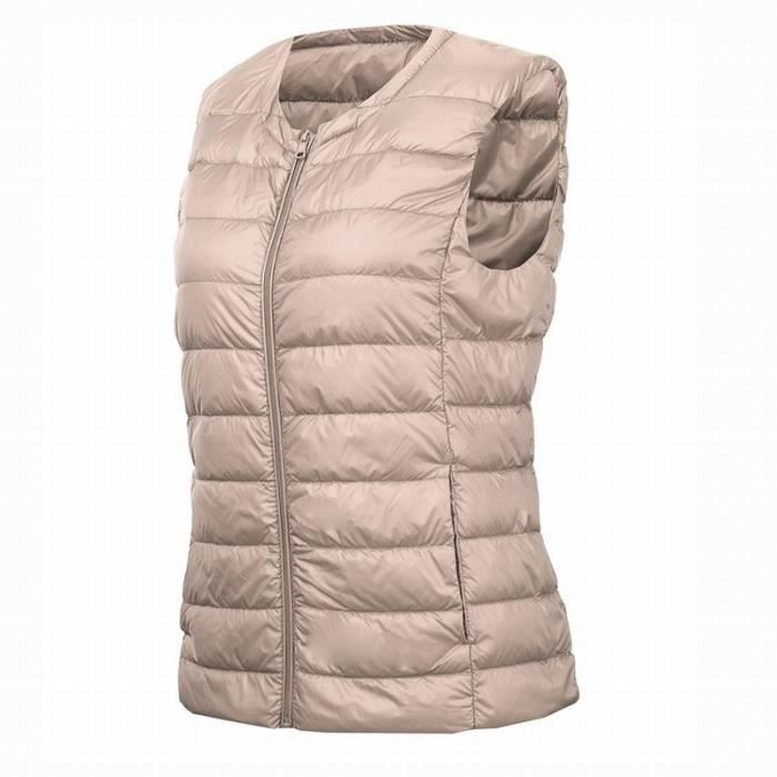 Doudoune sans manches femme Doudoune l g re col rond slim doudoune
