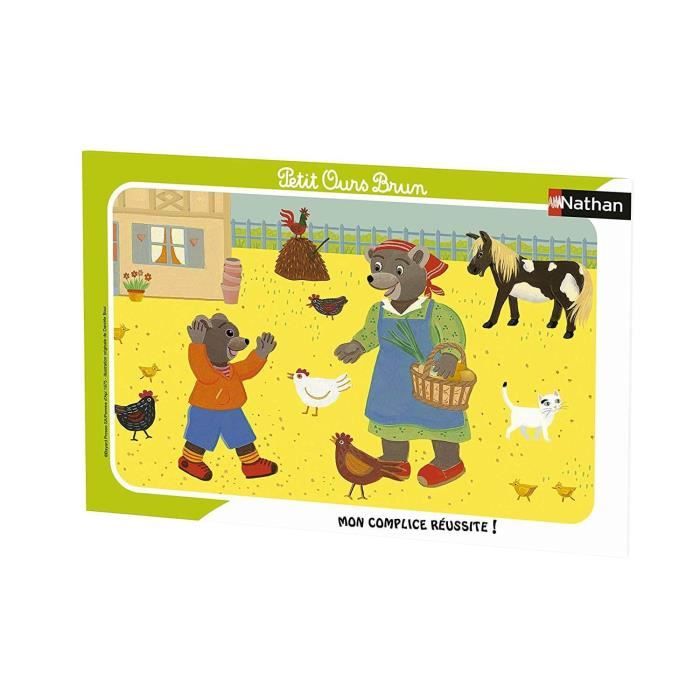 Puzzle Cadre 15 pièces - NATHAN - Petit Ours Brun à la ferme - Fille - A  partir de 3 ans - Enfant - Cdiscount Jeux - Jouets