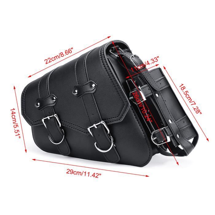 Sacoche De Selle Universelle En Cuir PU Pour Moto Harley Sportster Xl883 Xl1200 Sac De Bagage Lat Ral 857299