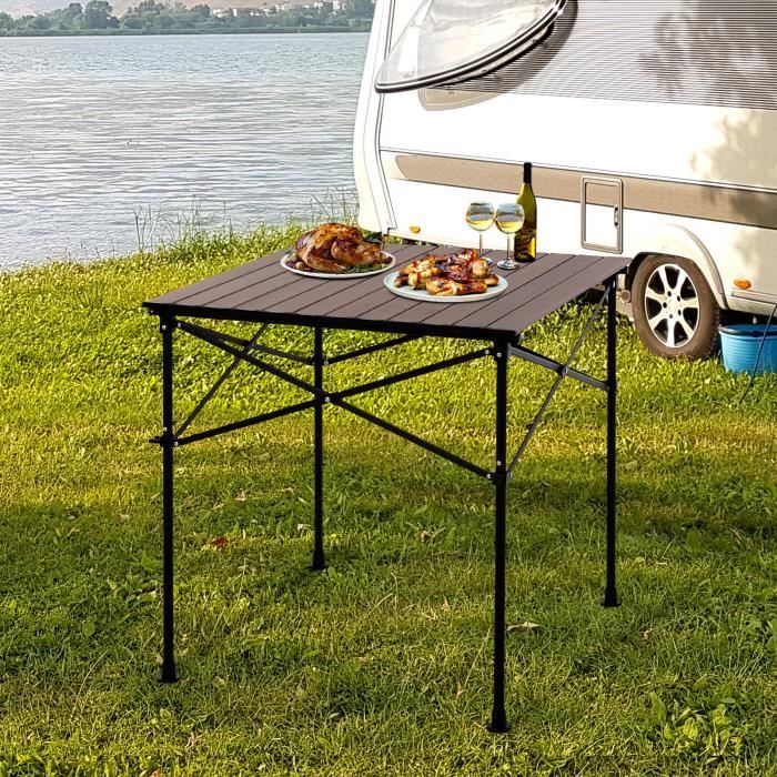 Outsunny Table pliante en aluminium table de camping table de