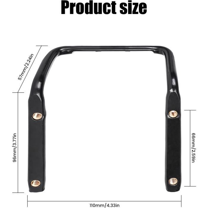 Porte-sacoche Arrière Vélo En Alu – Support Anti-secousses, Double Adaptateur Porte-bidon, 12x14x11 Cm, Noir