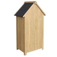 Armoire de jardin en bois de sapin avec toit tar - 770x540x1420mm - Marron-2