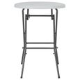 19433-Vintage Table haute - Table de bar pliante Blanc 80 x 110 cm PEHD Table Mange Debout Table de bistro - Moderne-2