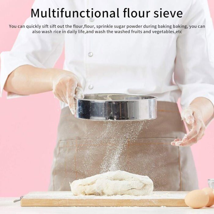 Tamis De Cuisson En Acier Inoxydable Maille Fine - Tamis à Farine Bleu - Outil Pâtisserie Pratique