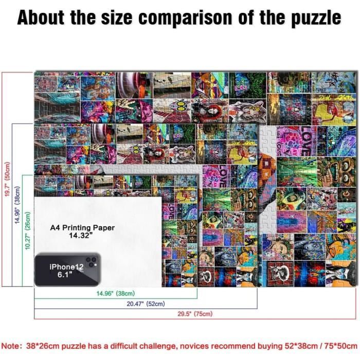 Tucocoo Puzzle Rugby Jigsaw de 1000 pièces pour adultes, puzzles de style graffiti pour jeux de famille stimulants, puzzle DIY pour décoration murale à domicile, cadeaux - 50,8 x 68,6 cm Tucocoo Puzzle Rugby Jigsaw de 1000 pièces pour adultes, puzzles de style graffiti pour jeux de famille stimulants, puzzle DIY pour décoration murale à domicile, cadeaux - 50,8 x 68,6 cm