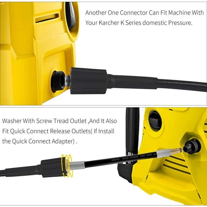 Tuyau Extension Nettoyeur Haute Pression 5m - 200bar - Compatible Karcher K2 à K7 - Raccord M22