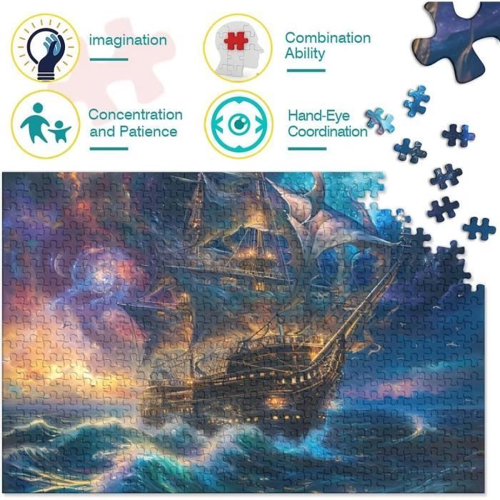 Sailing Ship Puzzle De 1000 Pièces Oil Painting Puzzle Impossible