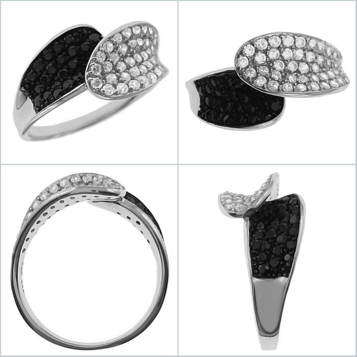 Bague En Argent 925 Rhodié Avec Oxydes De Zirconium - Taille Au Choix - Neuve Avec étiquettes