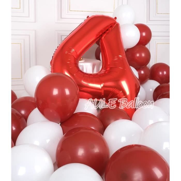 100cm Geant Ballon Chiffre 0 Rouge 42-Pouces, 0 1 2 3 4 5 6 7 8 9 Ballon Age Gonflable Anniversaire, Helium Ballons Numéro Ann[1218] - Maison
