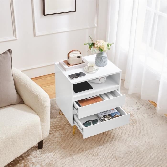 Lot de 2 Tables de chevet,Table d'appoint, Table de nuit pour Salon Chambre Chêne marron 40x35x47,5 cm271025 | Leroy Merlin