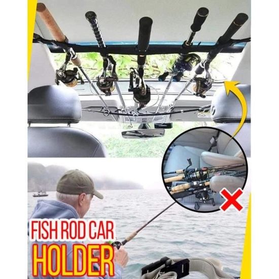 Support Réglable Pour Cannes à Pêche Pour Camion/SUV - Capacité 6 Cannes - Durable Et Ajustable