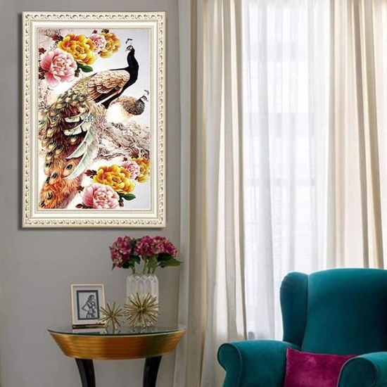 Diamond Painting Complet 4 Pack,Fleur Rose 5D DIY Broderie Diamant Painting Kits Pour Adultes Enfants Point De Croix Cristal Strass Artisanat Salon Chambre Décoration Murale Square Drill,50x70cm