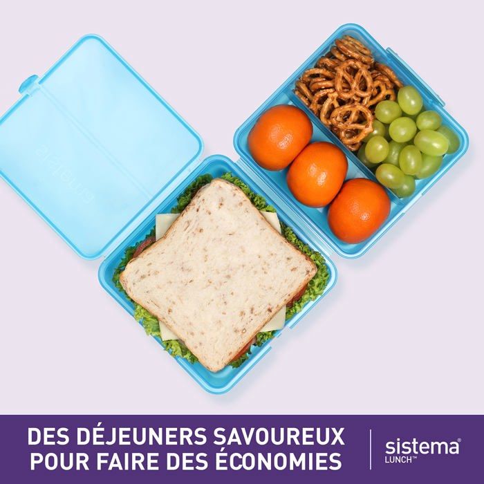 Sistema NEST IT Récipients Plats Préparés 1,9L Lot De 5 - Hermétiques Avec Compartiments, Sans BPA, Vert