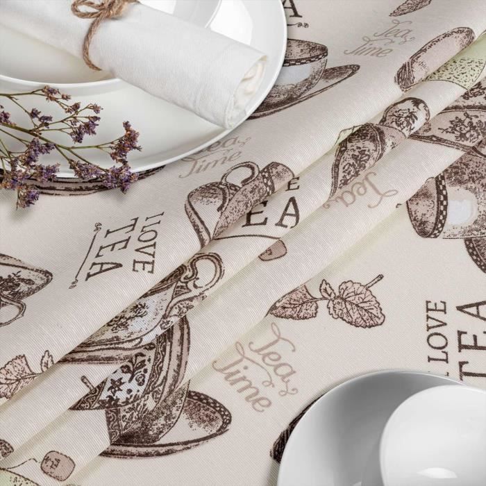 Nappe Intérieur Extérieur Nappe En Tissu Lavable 160x120 Cm - Motif Fleurs - 70% Coton 30% Polyester - Hydrofuge - Intérieur/Extérieur Nappe Hydrofuge Intérieur Extérieur Facile D'entretien