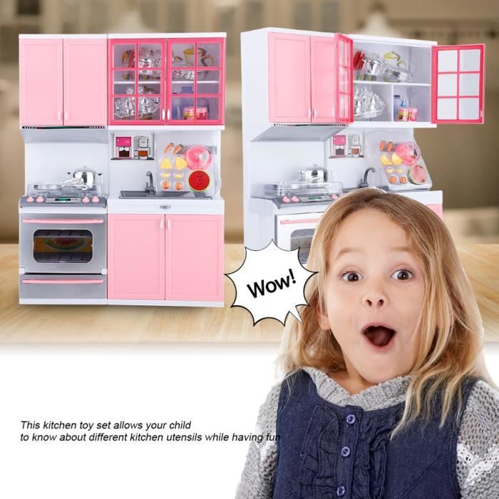 Cuisine Pour Enfant 38 Accessoires Inclus Sons Et Lumières Rose - Jeux d'imitation